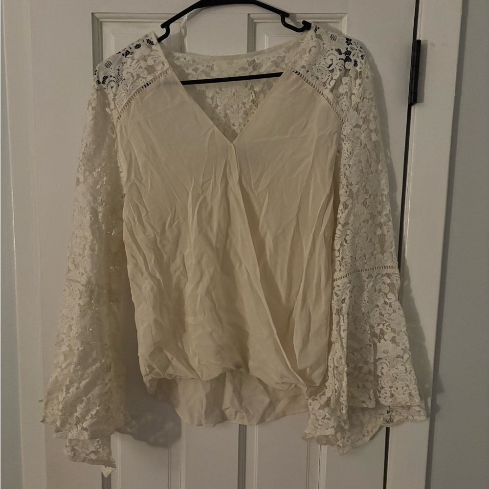 Elegant Cream Lace Women's Top